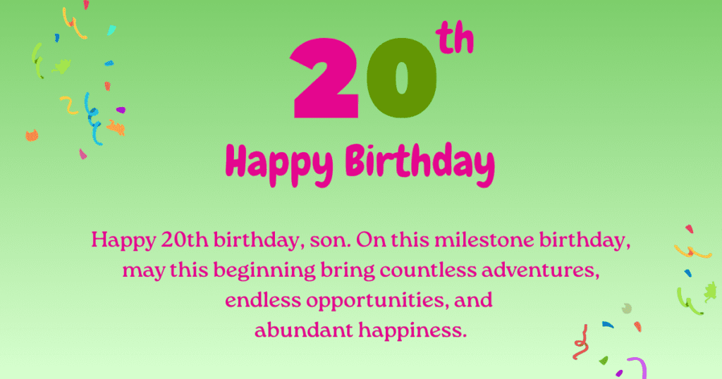 20th birthday wishes 