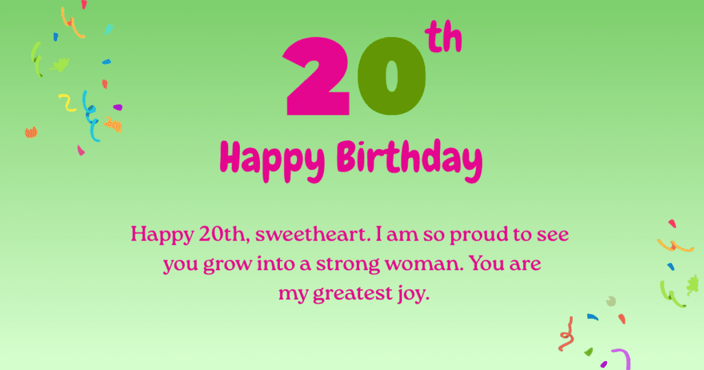 20th birthday wishes 