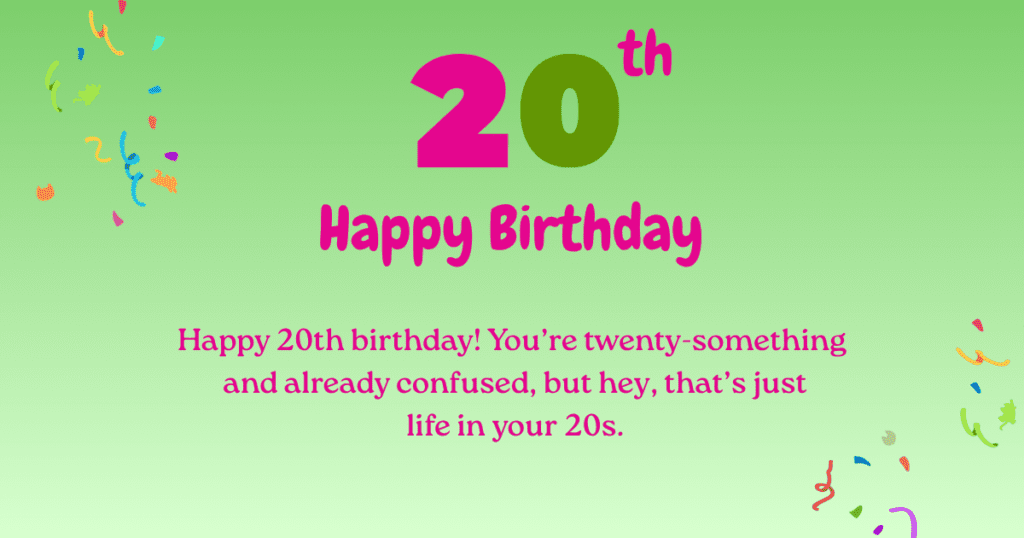 20th birthday wishes 
