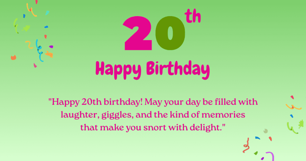 20th birthday wishes 