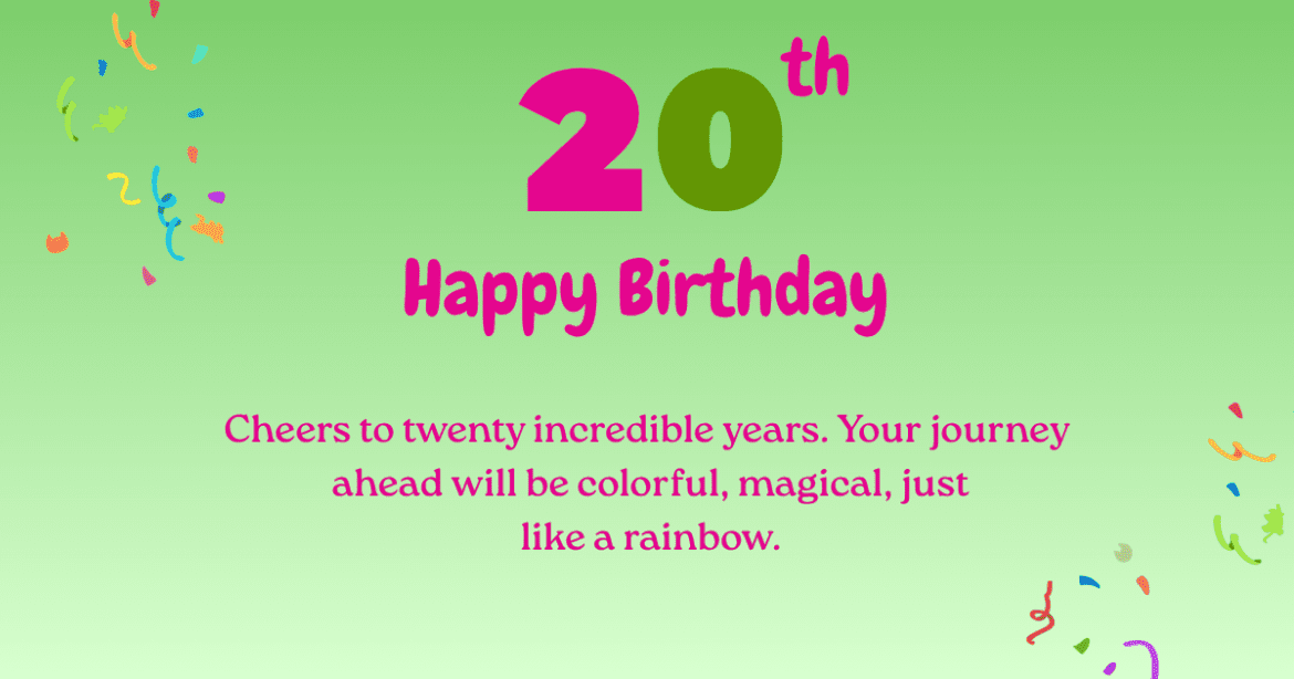 20th birthday wishes