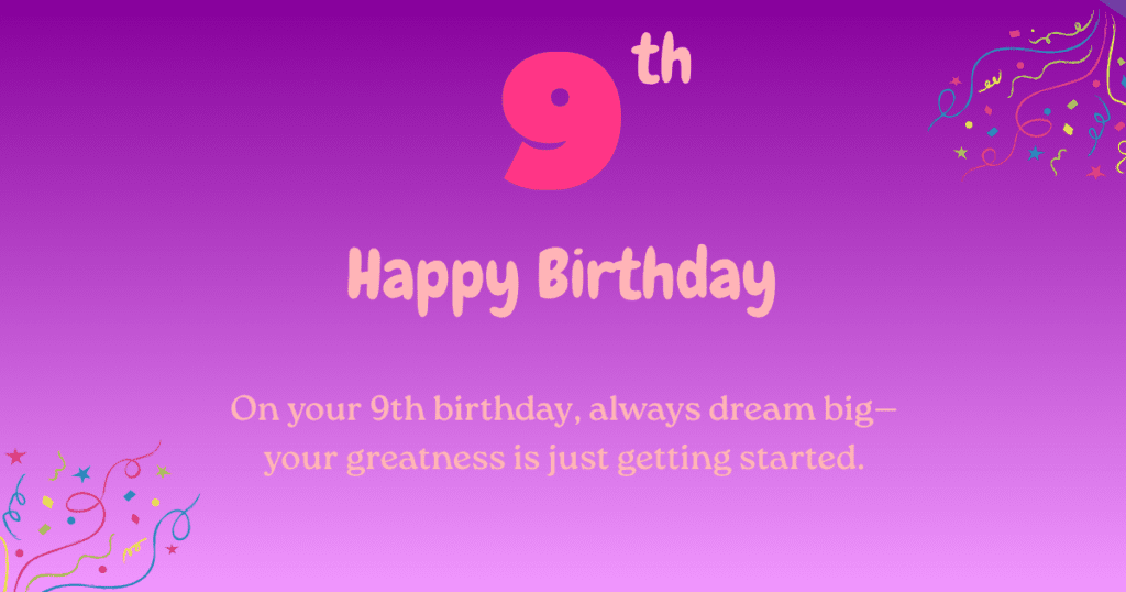 9th birthday wishes