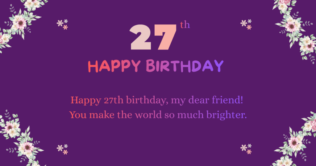27th Birthday Wishes