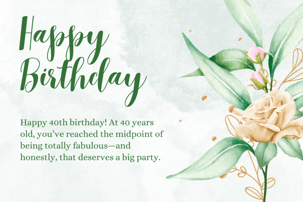 40th birthday card