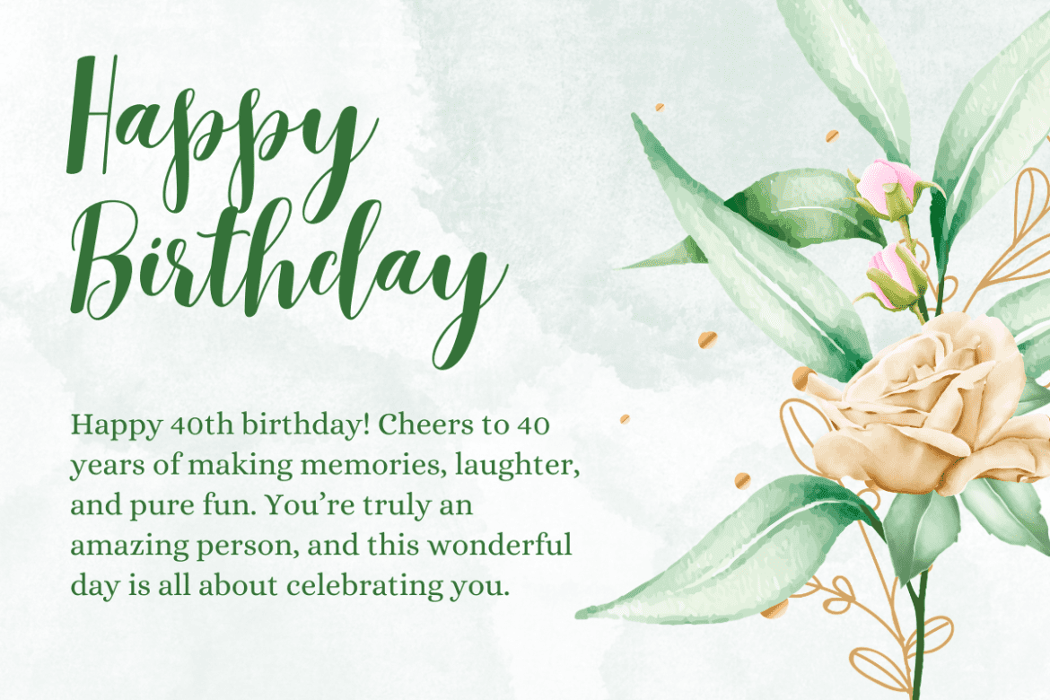 40th birthday card