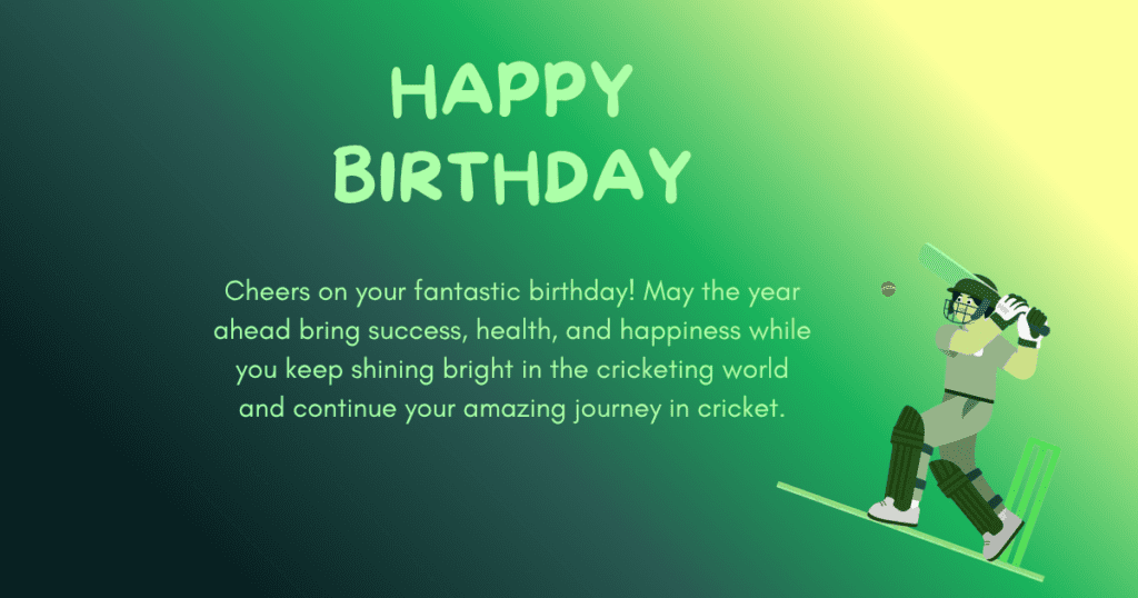 Birthday Wishes for cricketer