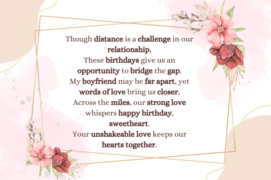 Birthday Poems for Boyfriend