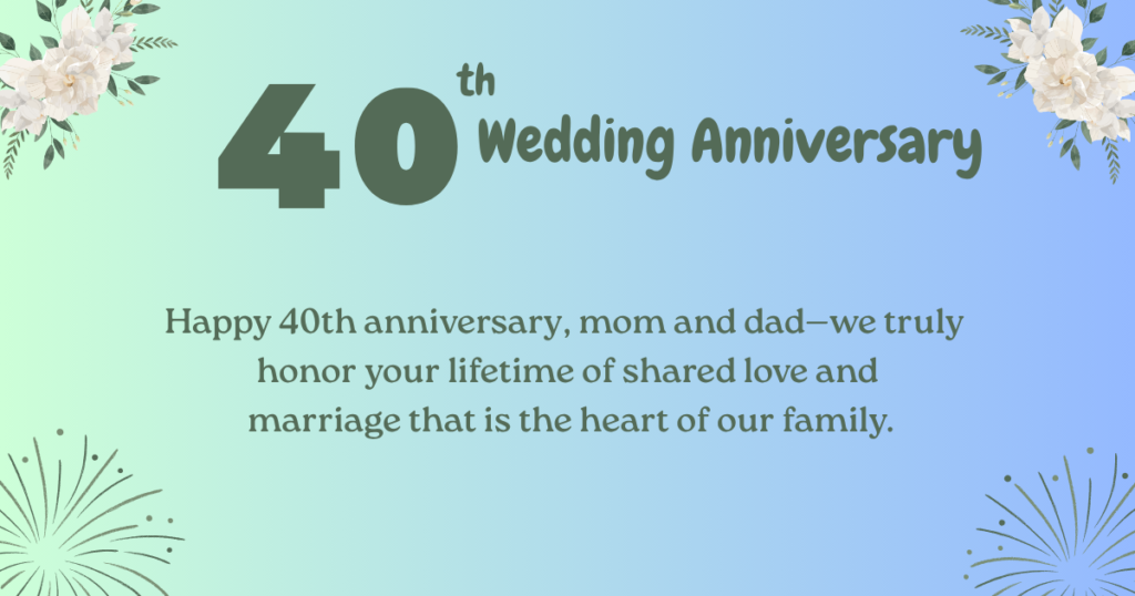 40th Anniversary Wishes