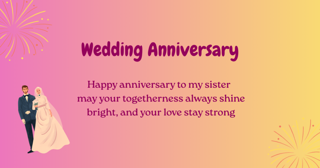 wedding anniversary for sister