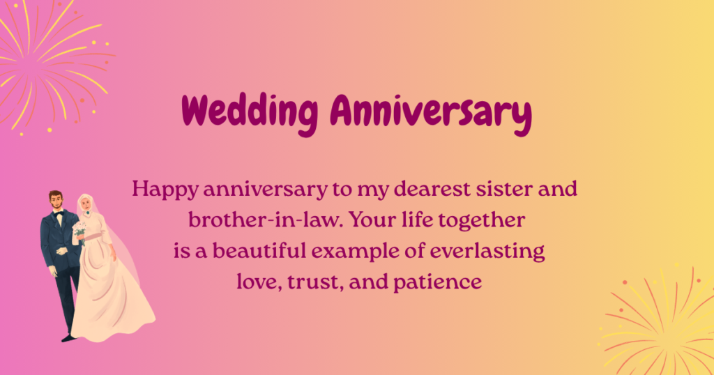 wedding anniversary for sister