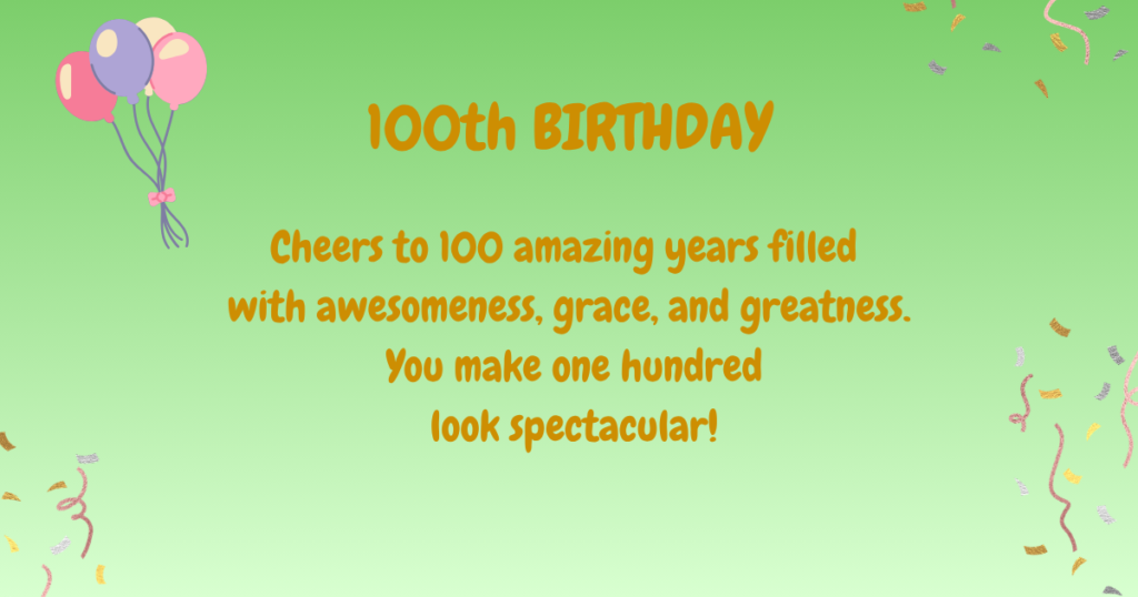 100th Birthday wishes