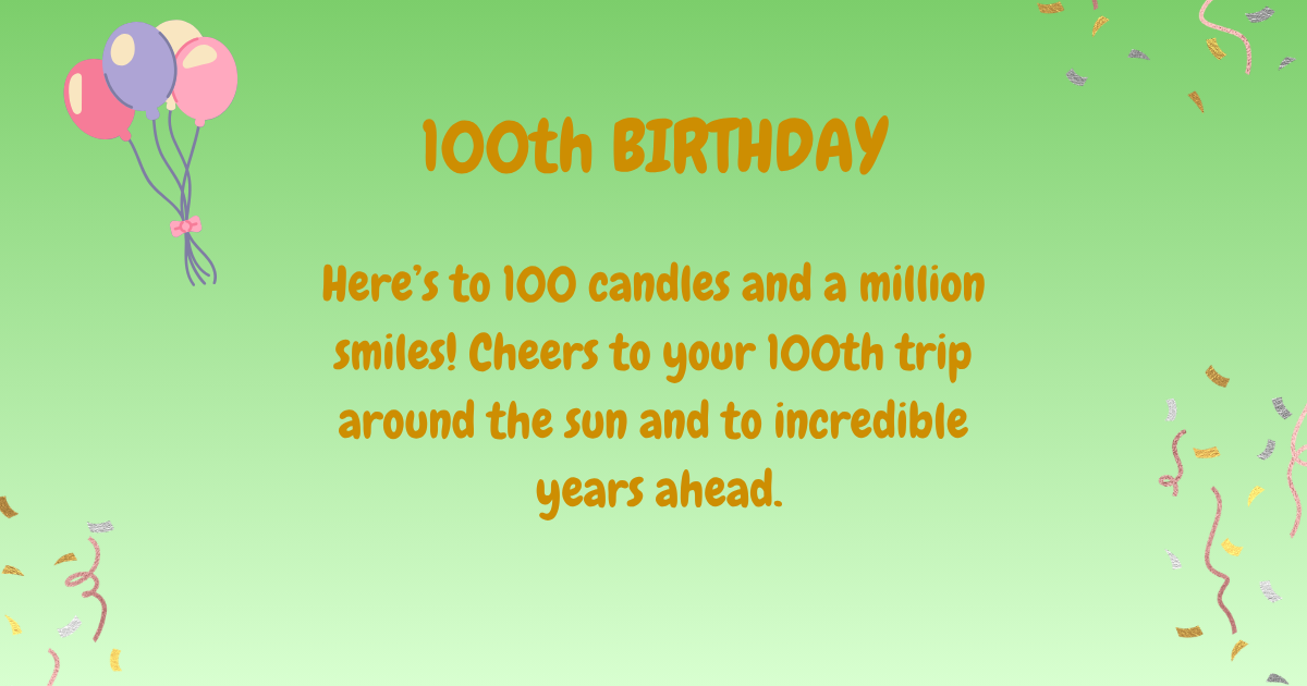 100th Birthday wishes
