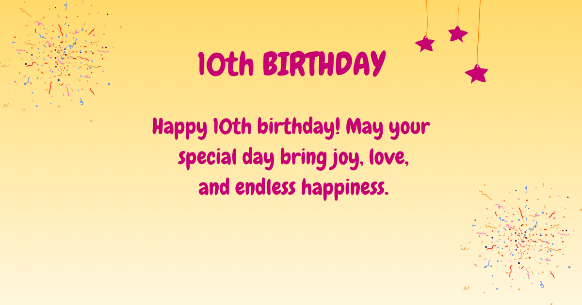 10th Birthday wishes