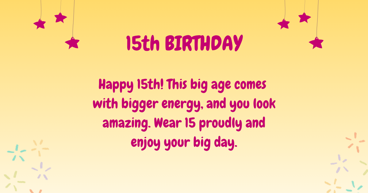 15th Birthday wishes