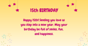 15th Birthday wishes