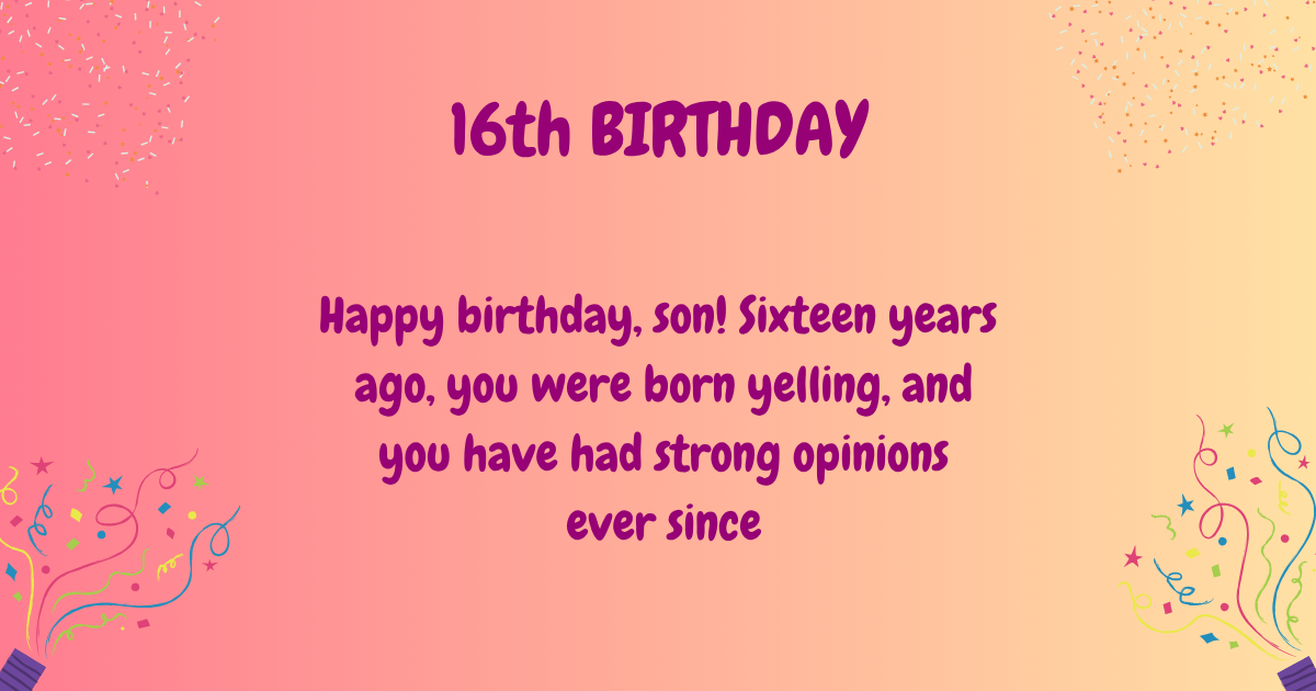 16th Birthday wishes