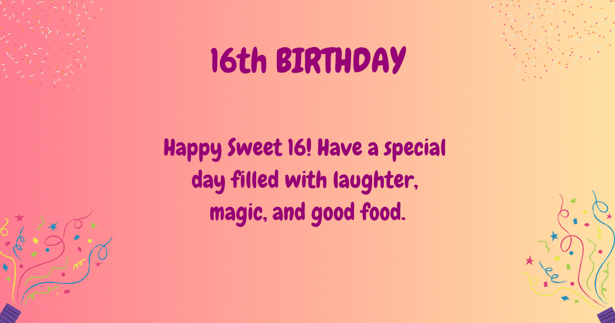 16th Birthday wishes