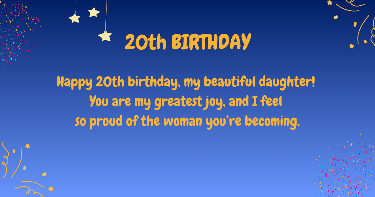 20th Birthday wishes