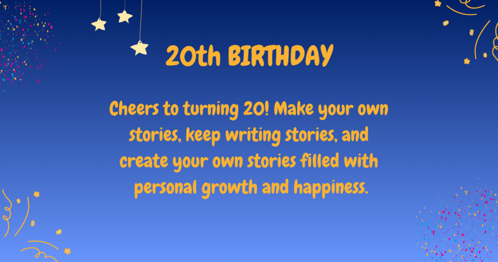 20th Birthday wishes