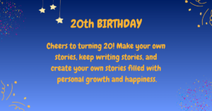 20th Birthday wishes