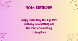 30th Birthday wishes