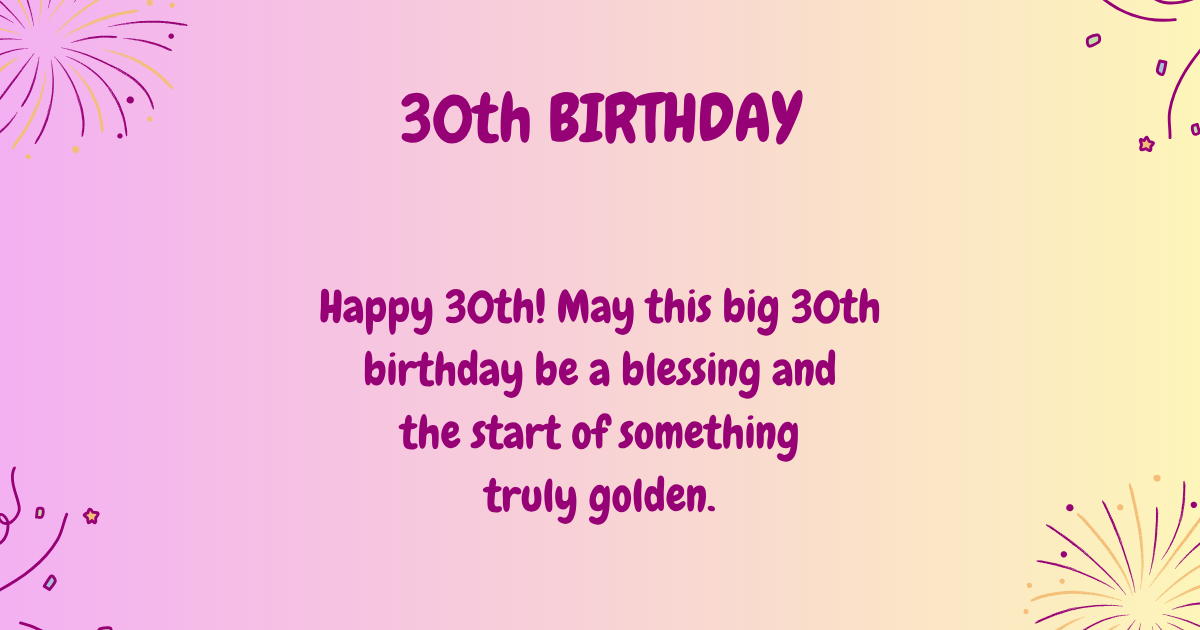 30th Birthday wishes