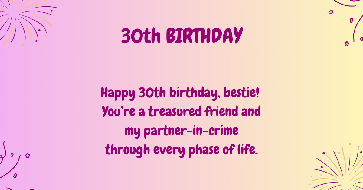 30th Birthday wishes