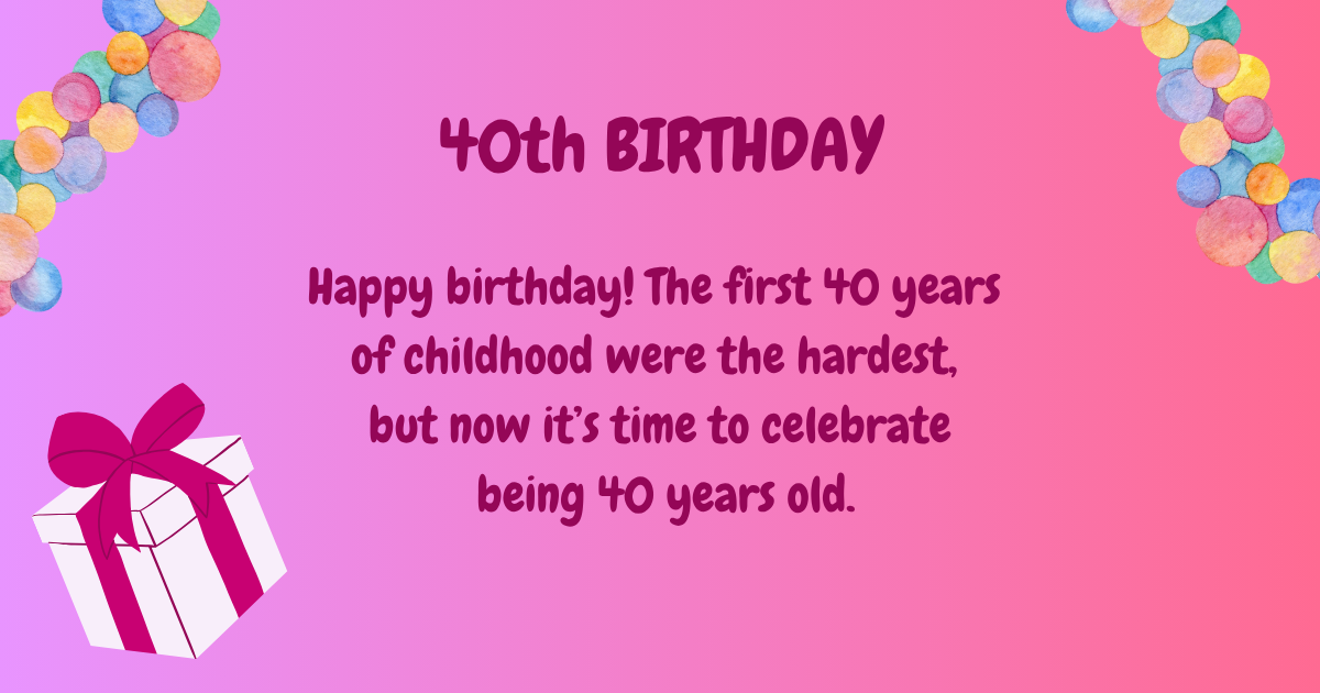 40th Birthday wishes