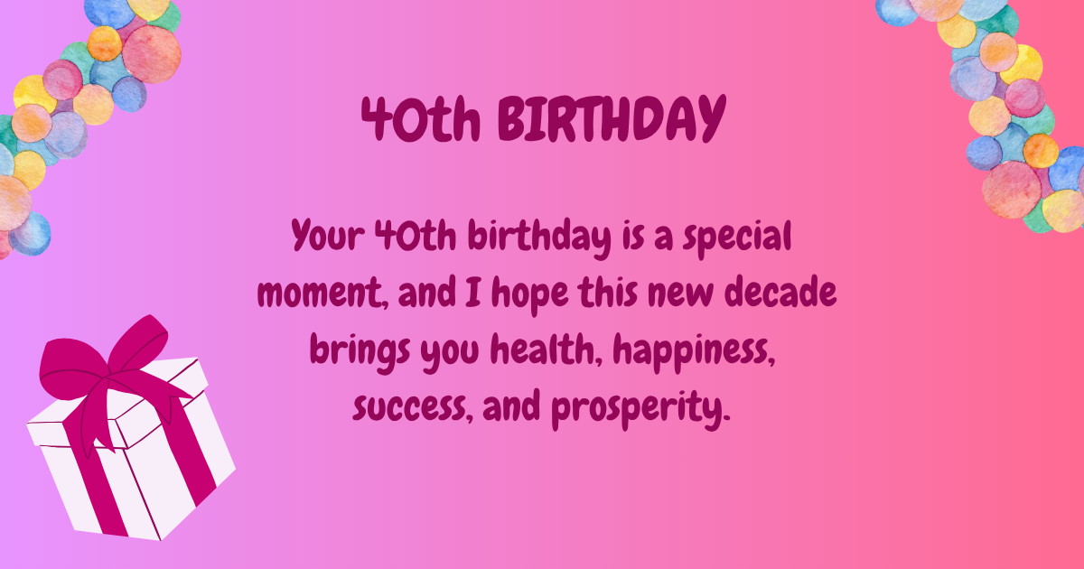 40th Birthday wishes
