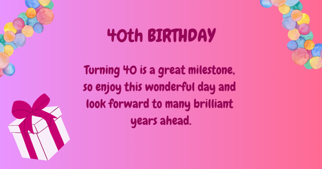 40th Birthday wishes