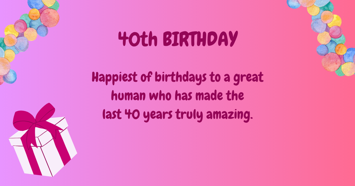 40th Birthday wishes