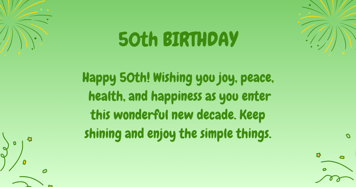 50th Birthday wishes