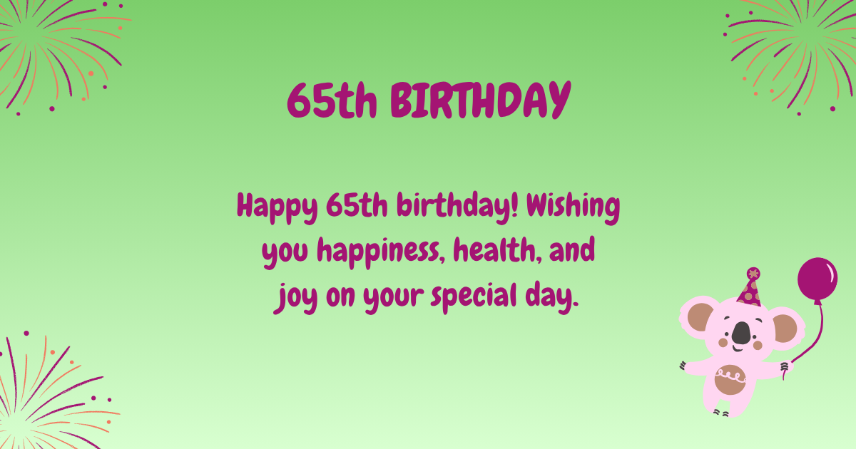 65th Birthday wishes