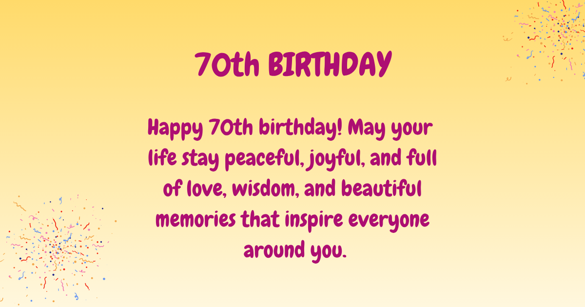 70th Birthday wishes