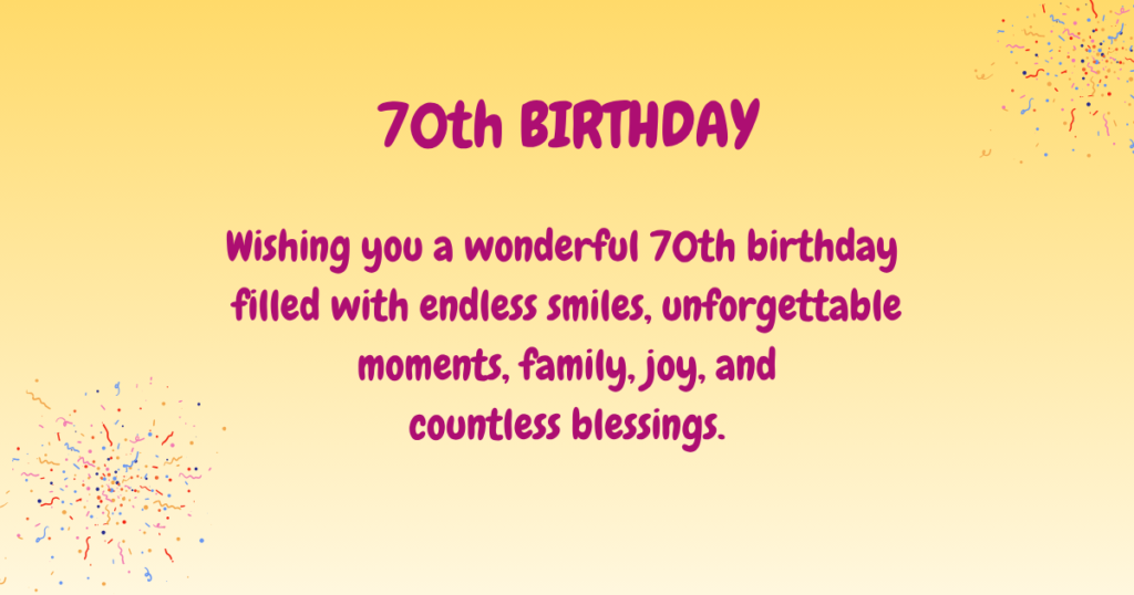 70th Birthday wishes
