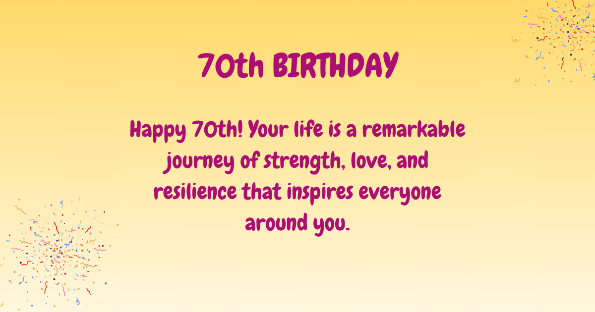 70th Birthday wishes