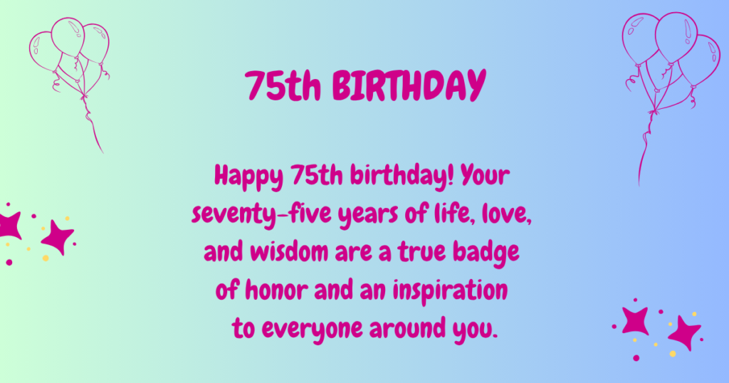 75th Birthday wishes