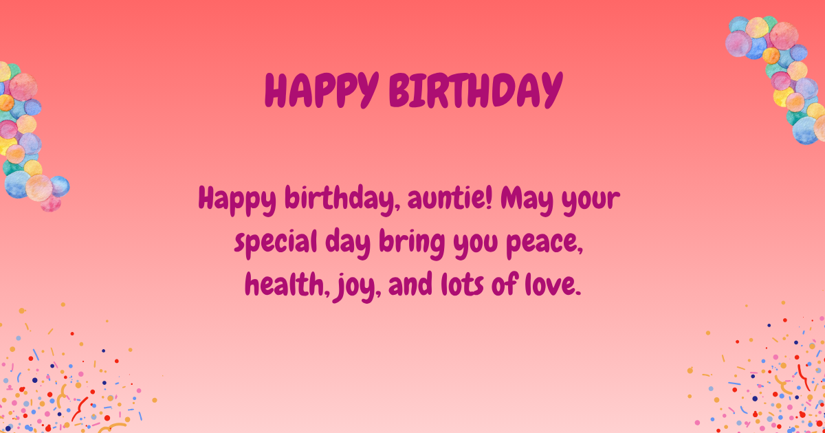 Birthday wishes for aunt