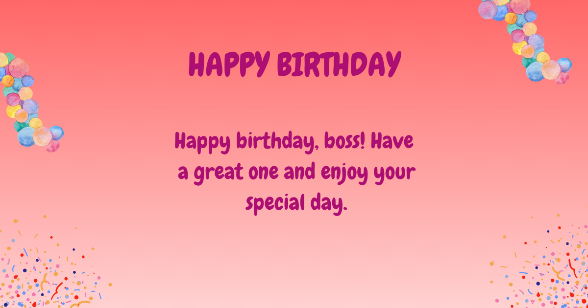 Birthday wishes for boss