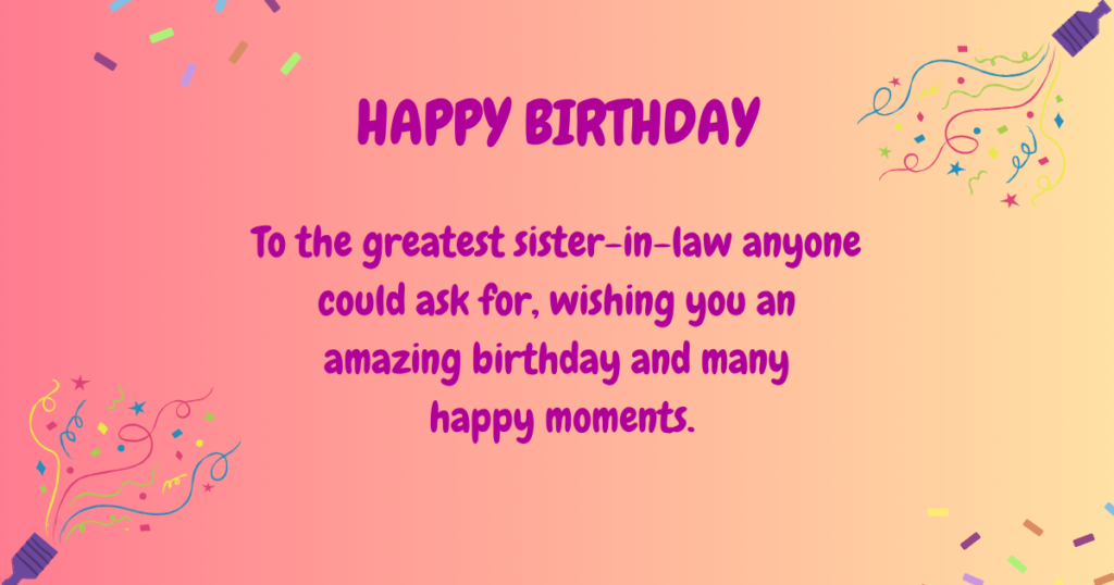 Birthday wishes for sister-in-law