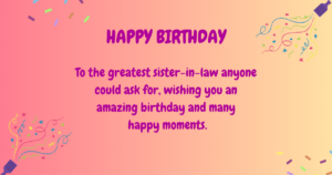 Birthday wishes for sister-in-law