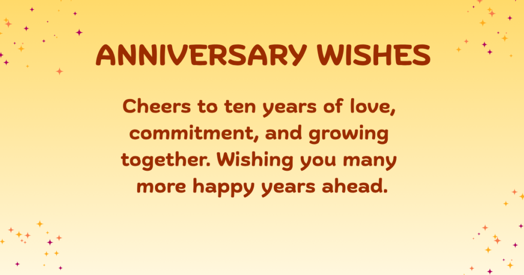 10th anniversary wishes
