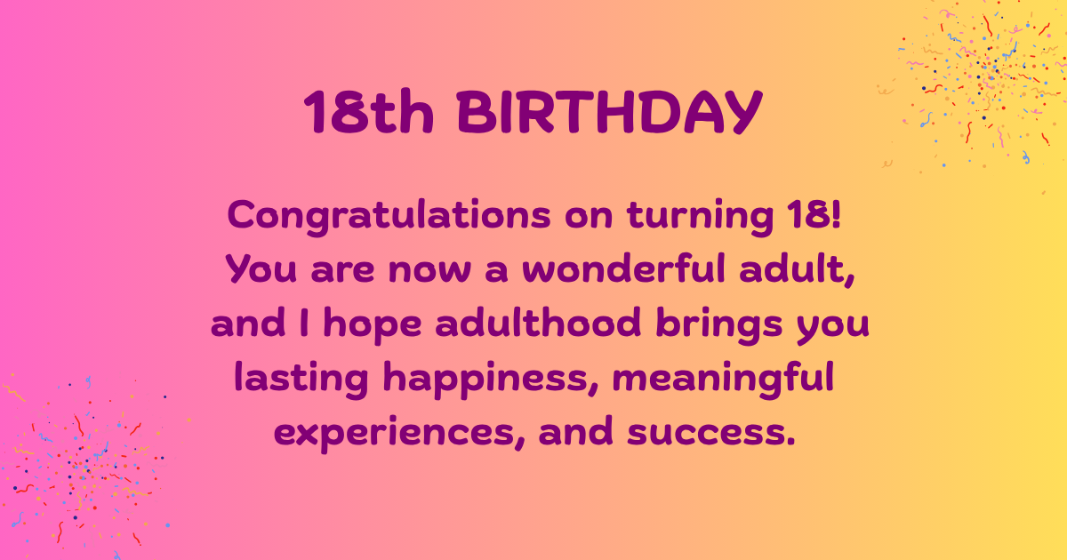 18th Birthday Wishes 