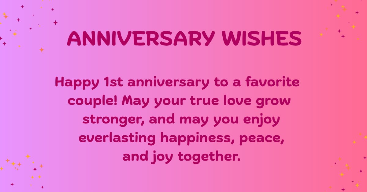 1st anniversary wishes