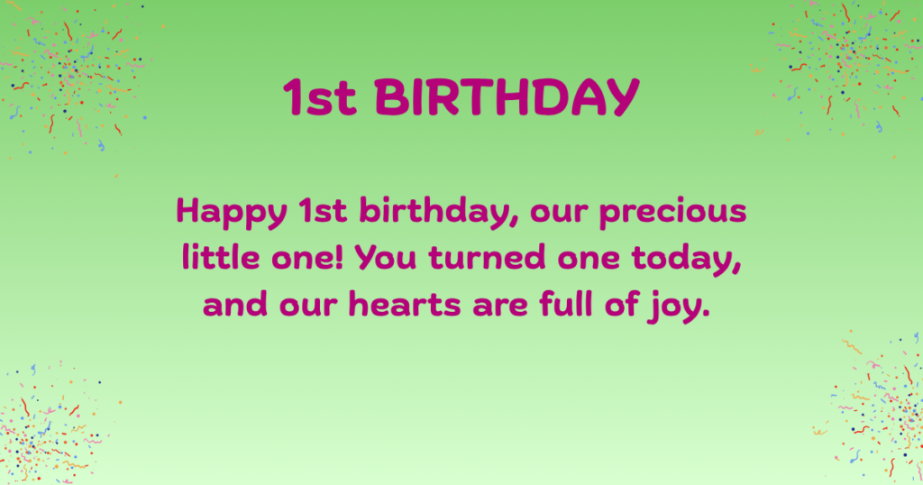 1st Birthday wishes
