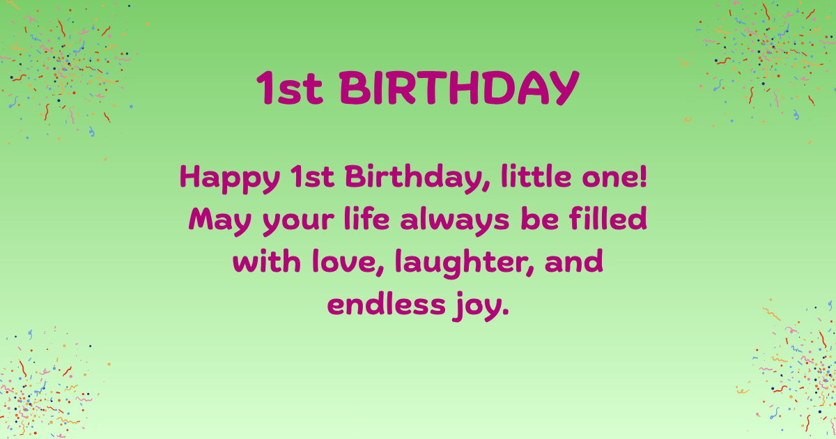 1st Birthday wishes