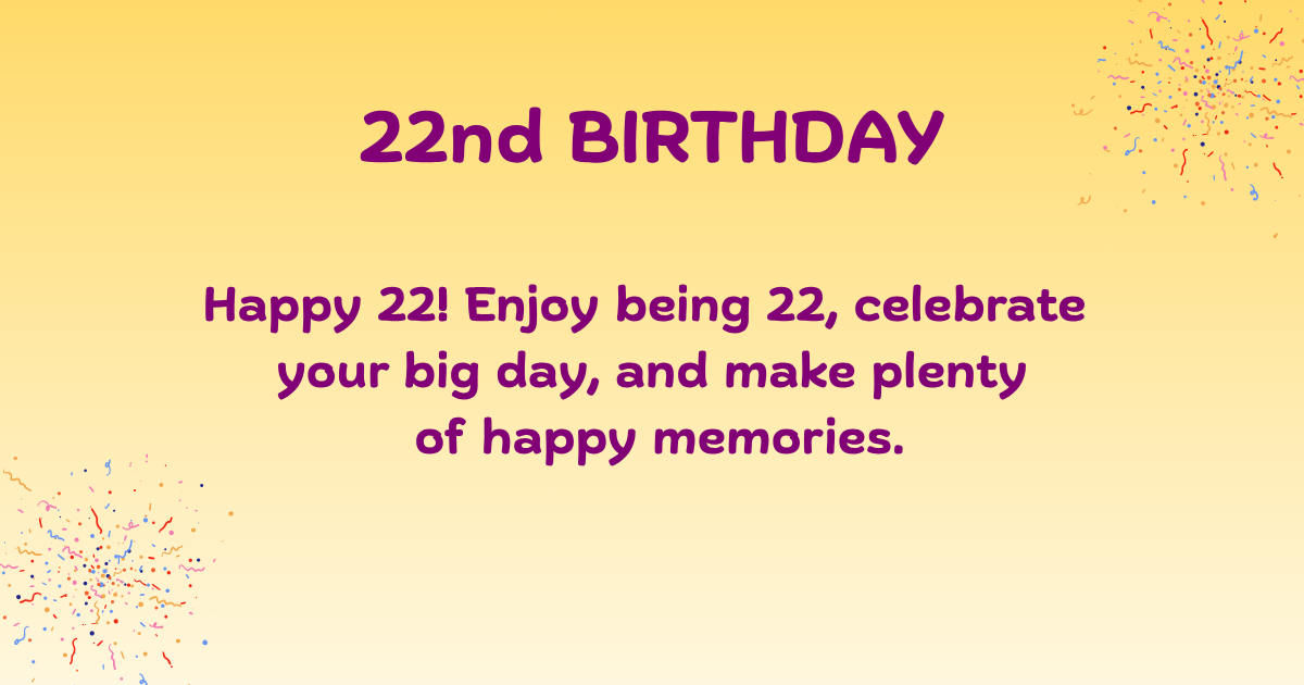 22nd Birthday Wishes
