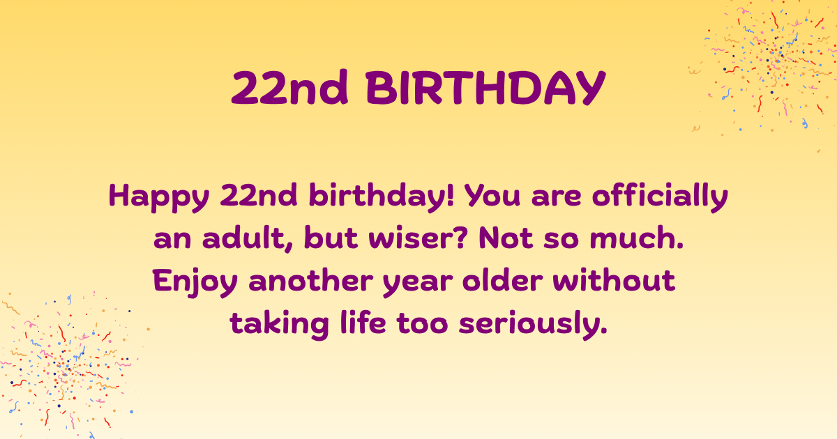 22nd Birthday Wishes 