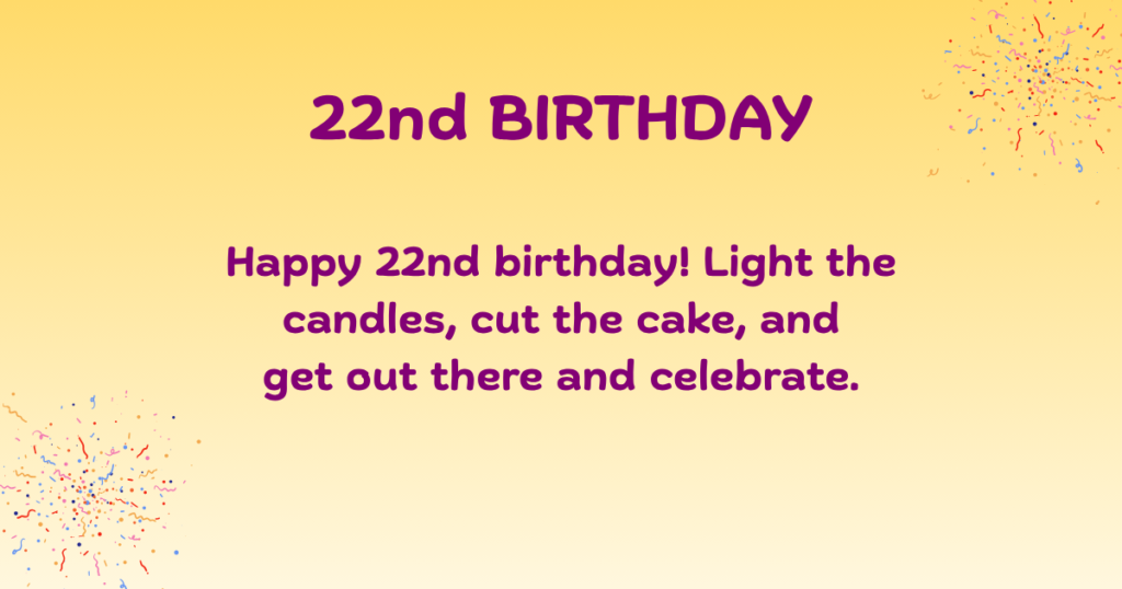 22nd Birthday Wishes