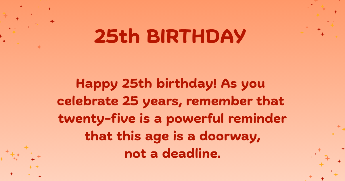 25th birthday wishes 